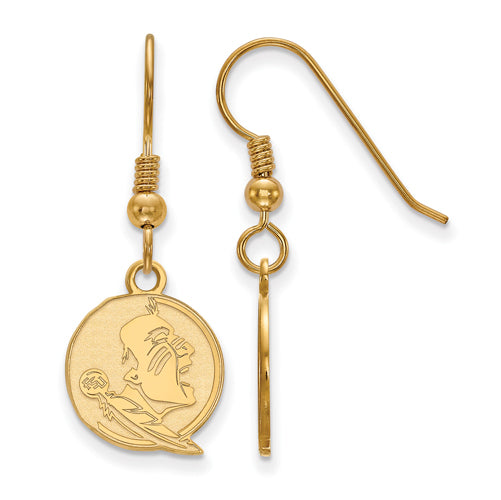 SS w/GP Florida State University Small Dangle Seminole Earrings