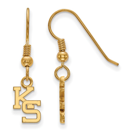 SS w/GP Kansas State University XS Letters KS Dangle Earrings