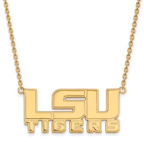 SS w/GP Louisiana State U Large LSU TIGERS Pendant w/Necklace