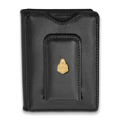 SS w/GP Purdue Black Leather Wallet