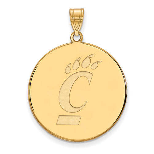 14ky University of Cincinnati XL Bearcats Logo Disc Pendant