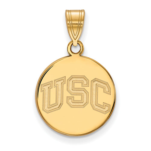 14ky Univ of Southern California Medium Disc Pendant