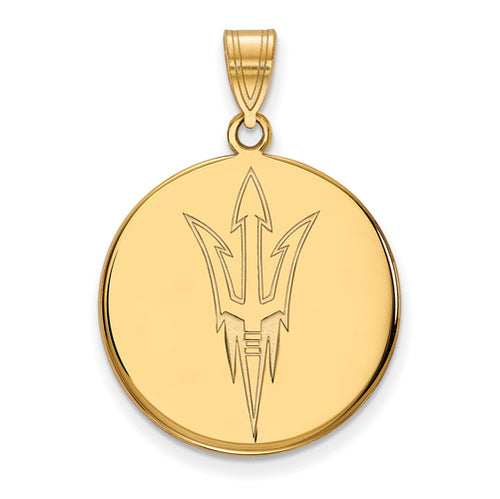 SS w/GP Arizona State University Large Pitchfork Disc Pendant