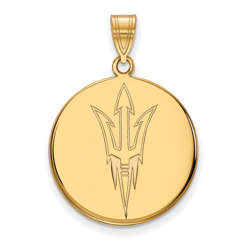 10ky Arizona State University Large Pitchfork Disc Pendant