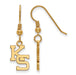 SS w/GP Kansas State University Small Letters KS Dangle Earrings