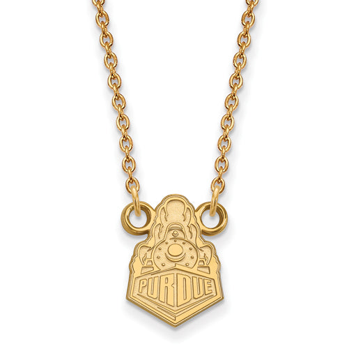 SS w/GP Purdue Small Train Logo Pendant w/Necklace