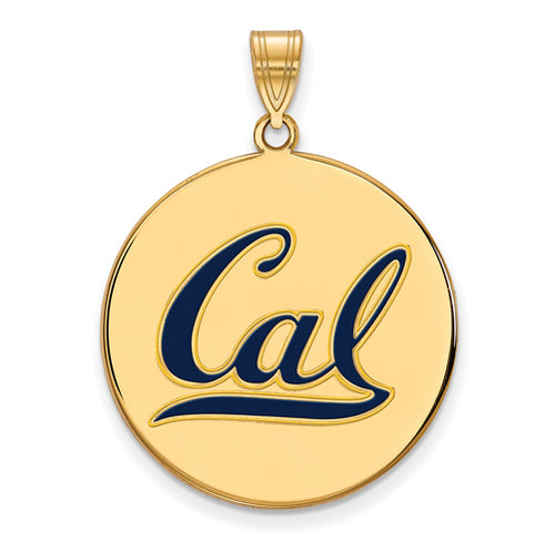 SS w/GP U of California Berkeley XL Enamel Disc Pendant