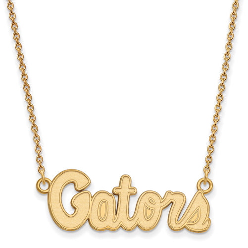10ky University of Florida Small "GATORS" Pendant w/Necklace