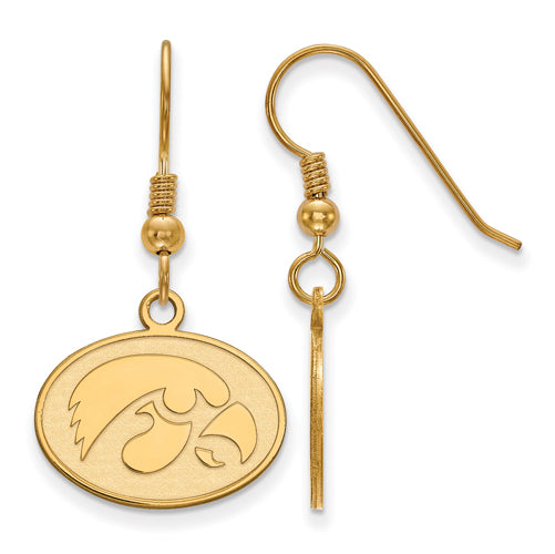 SS w/GP University of Iowa Small Dangle Dsic Earrings