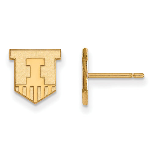 SS w/GP University of Illinois XS Victory Badge Post Earrings