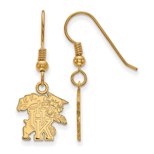 SS w/GP University of Ky Small U-K Wildcat Dangle Earrings