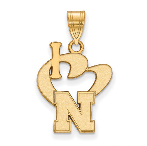 SS w/GP University of Nebraska Large I Love Letter N Pendant