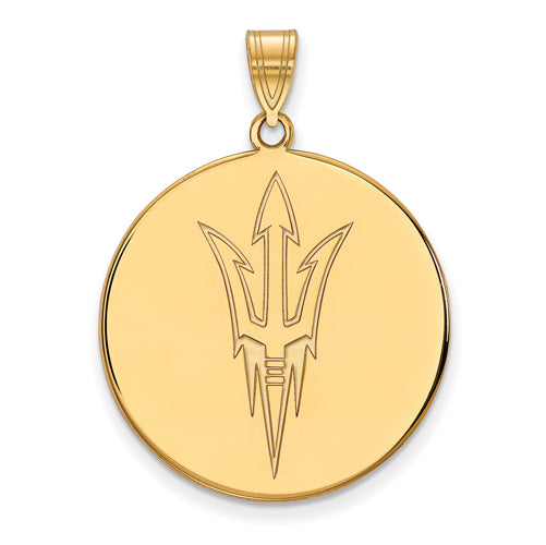 10ky Arizona State University XL Pitchfork Disc Pendant