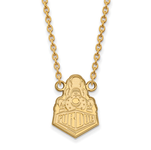 SS w/GP Purdue Large Train Logo Pendant w/Necklace