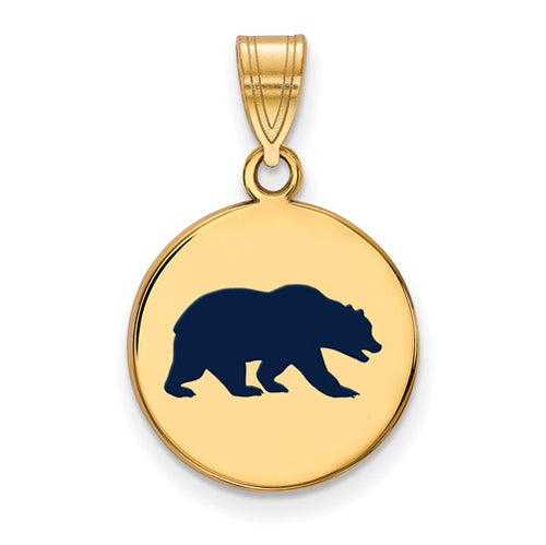 SS w/GP U of California Berkeley Med Enamel Disc Pendant