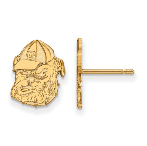 14ky University of Georgia Small Post Bulldog Earrings