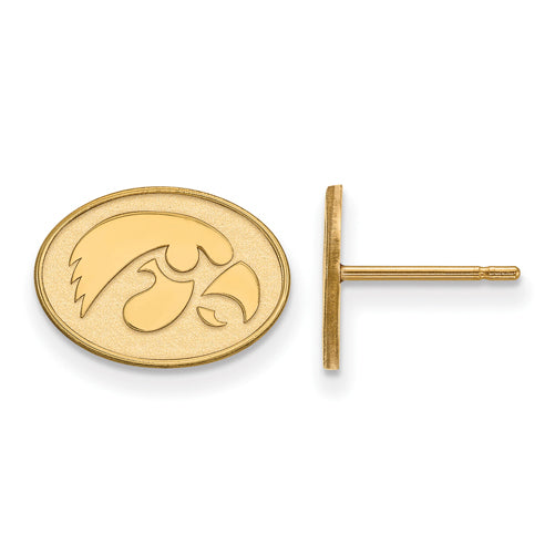 14ky University of Iowa XS Post Hawkeye Disc Earrings
