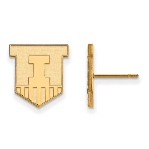 14ky University of Illinois Small Victory Badge Post Earrings