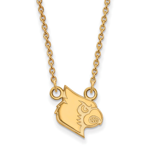 14ky University of Louisville Small Cardinal Pendant w/Necklace
