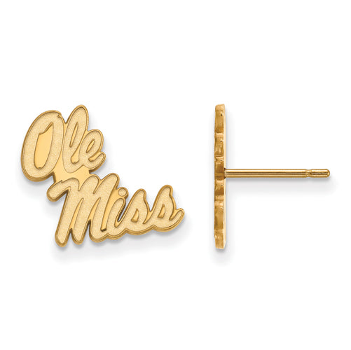 SS w/GP University  of Mississippi Small Post Script Ole Miss Earrings