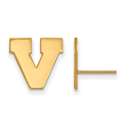SS w/GP University of Virginia Small V Logo Post Earrings