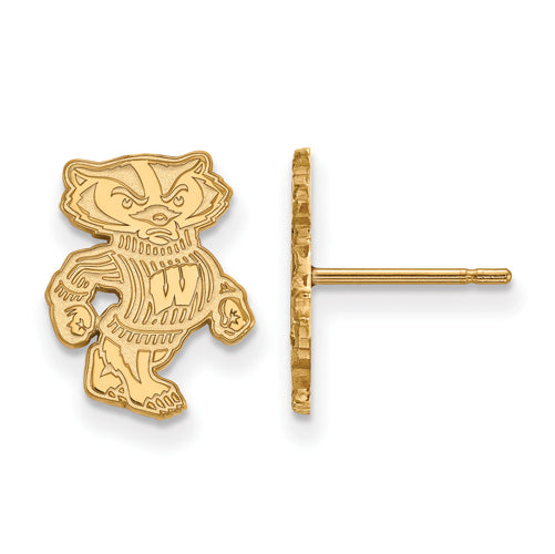 10ky University of Wisconsin Small Bucky Post Earrings