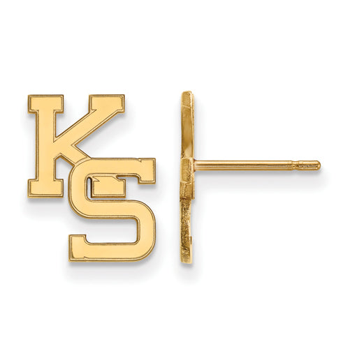 SS w/GP Kansas State University Small KS Post Earrings