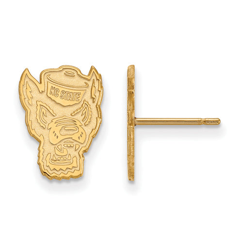 14ky North Carolina State University Small Post Wolfpack Earrings