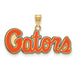 SS w/GP Univ of Fl Gators Script Small Enameled Pendant