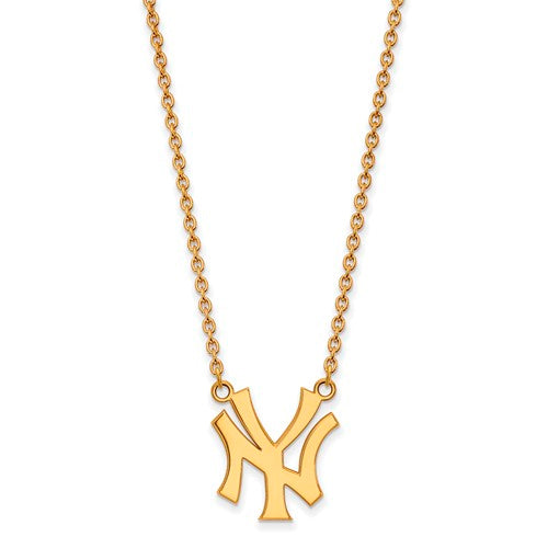 14ky MLB  New York Yankees Large NY Alternate Pendant w/Necklace