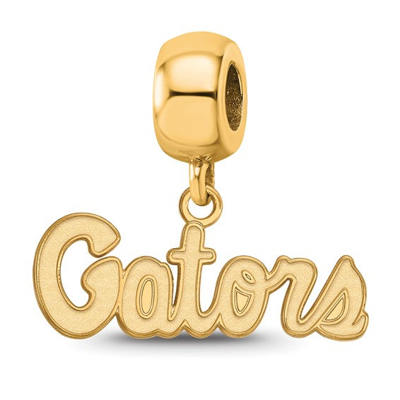 SS w/GP University of Florida Gators Script Extra Small Dangle Bead Charm