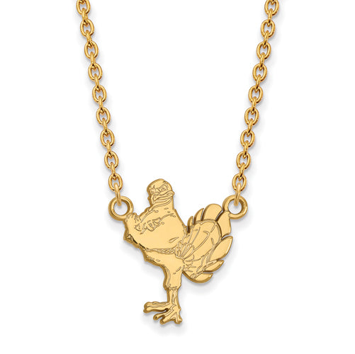 SS w/GP Virginia Tech Large HokieBird Pendant w/Necklace