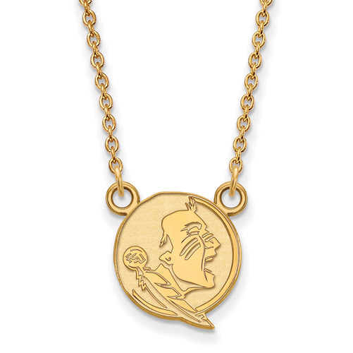 SS w/GP Florida State University Sm Seminole Pendant w/Necklace