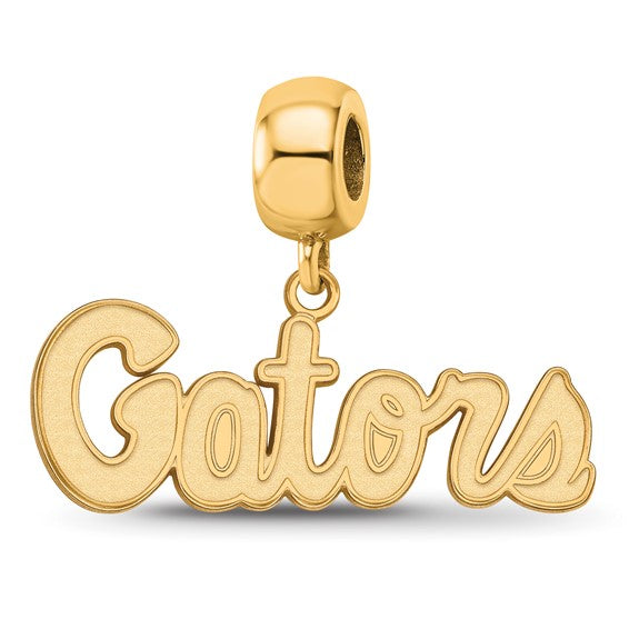 SS w/GP University of Florida Gators Script Small Dangle Bead Charm