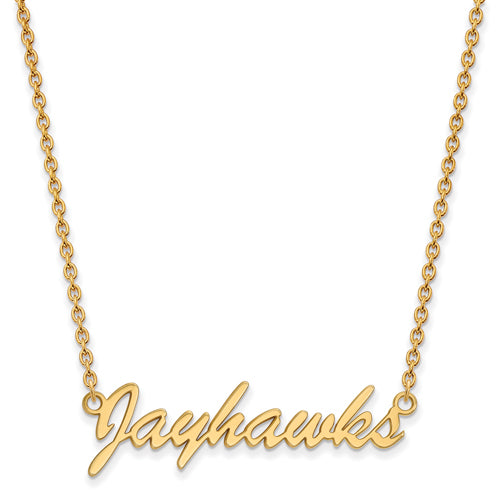 SS w/GP University of Kansas Medium Pendant w/Necklace