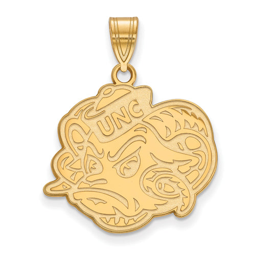 10ky University of North Carolina Large Rameses Head Pendant
