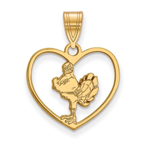 SS w/GP Virginia Tech HokieBird Pendant in Heart