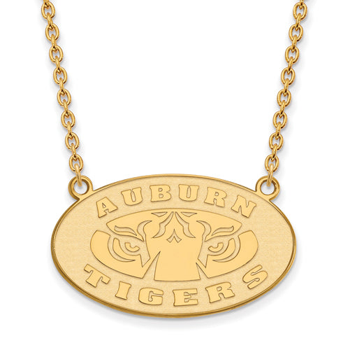 14ky Auburn University Large Pendant w/Necklace