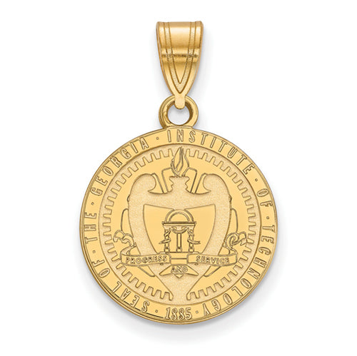 SS w/GP Georgia Institute of Tech Med Crest Pendant