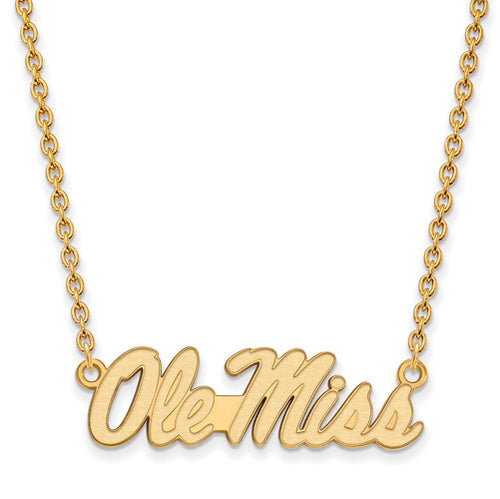 14ky University  of Mississippi Large Script Ole Miss Necklace