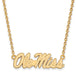 SS w/GP University  of Mississippi Large Script Ole Miss Necklace