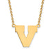 14ky University of Virginia Large V Logo Pendant w/Necklace