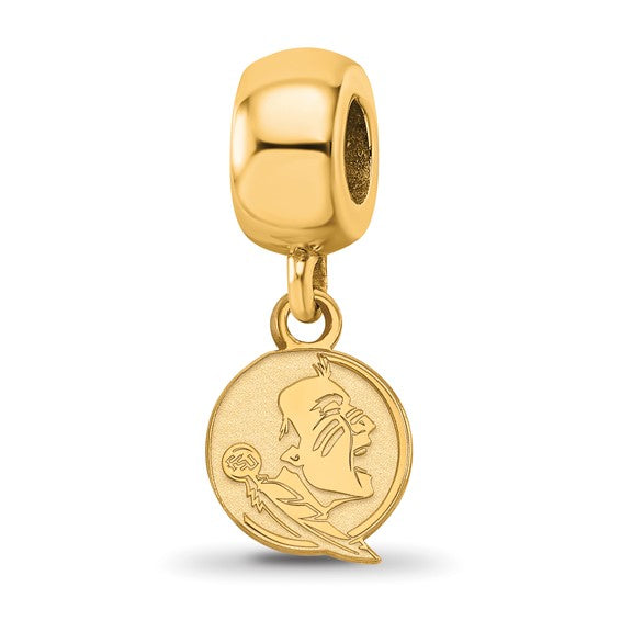 SS w/GP Fl State Univ Seminole Extra Small Dangle Bead Charm
