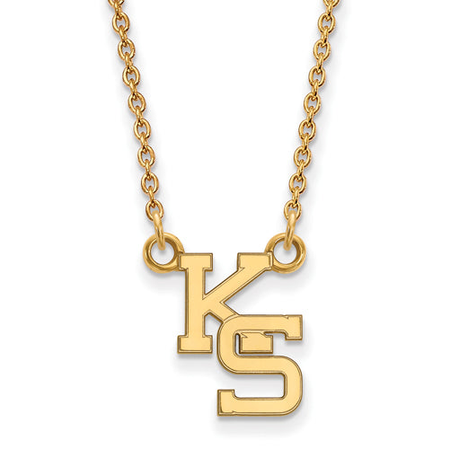 SS w/GP Kansas State U Small KS Pendant w/Necklace