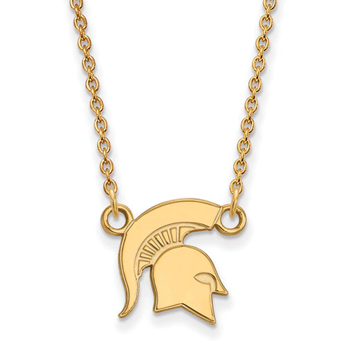 SS w/GP Michigan State U Small Spartans Pendant w/Necklace