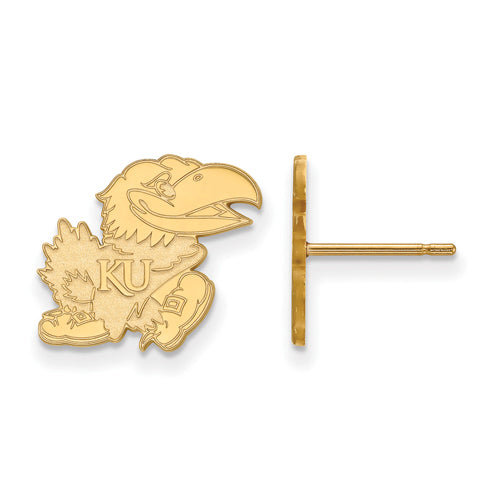 14ky University of Kansas Small Post Right Jayhawk Earrings