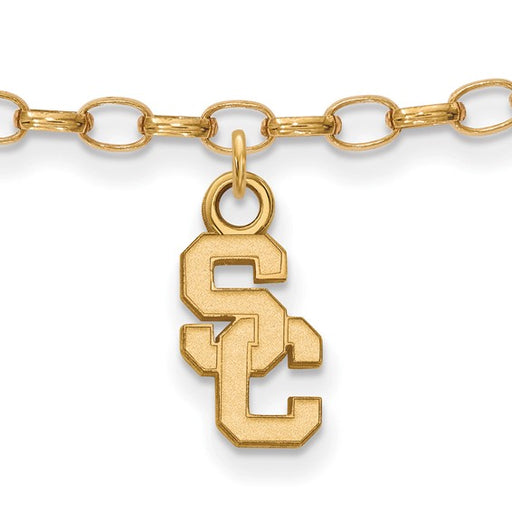 Sterling Silver Gold-plated University of Southern California S-C 9 inch Anklet