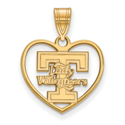 SS w/GP University of Tennessee Lady Volunteers Pendant in Heart