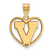 SS w/GP University of Virginia V Logo Pendant in Heart