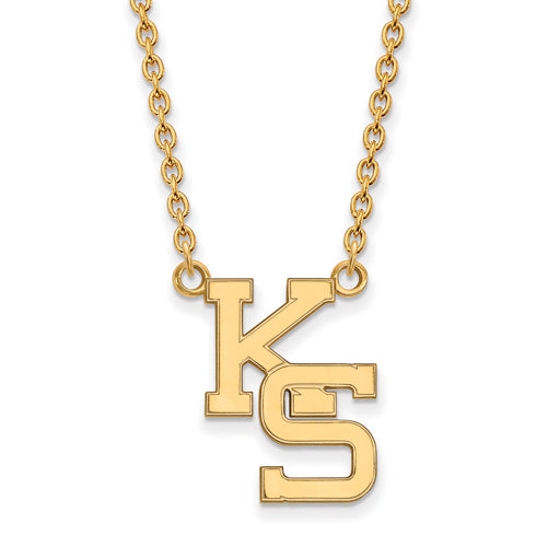 10ky Kansas State University Large KS Pendant w/Necklace
